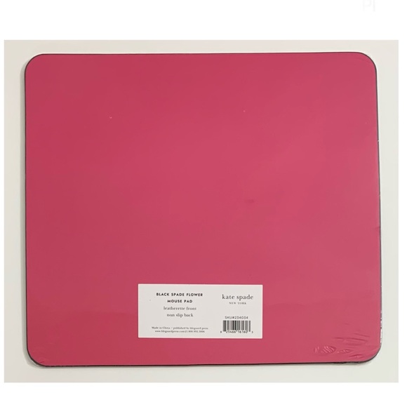 NWT Kate Spade ♠️ BLACK SPADE FLOWER Polyurethane Non-slip Back Mouse Pad - Picture 6 of 6
